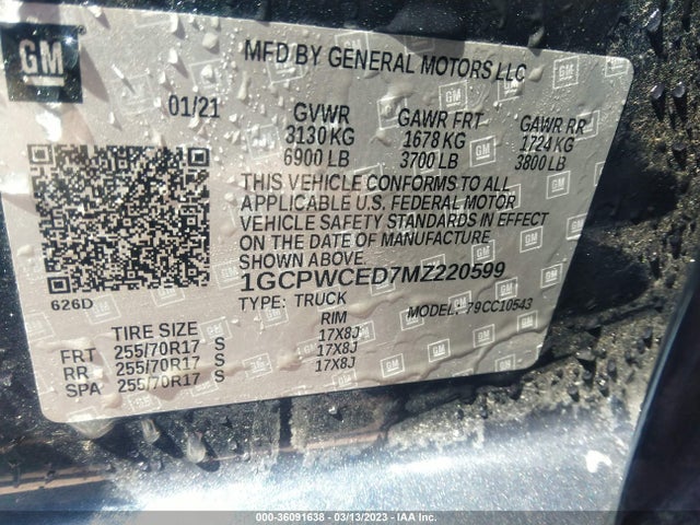 Chevrolet Silverado 1500 Lt 2021 1GCPWCED7MZ220599 Image 9