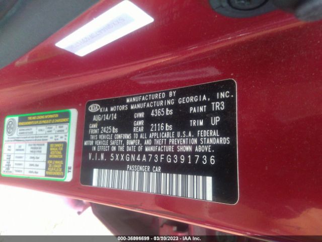 5XXGN4A73FG391736 KIA OPTIMA EX
