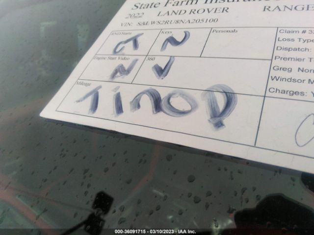 SALWS2RU8NA205100 Land Rover Range Rover Sport Hst