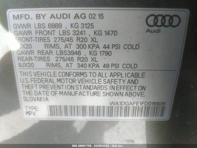 WA1DGAFE1FD016936 Audi Q7 3.0t S Line Prestige