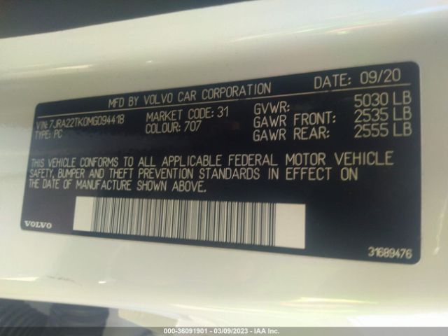 7JRA22TK0MG094418 Volvo S60 Momentum