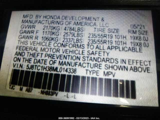 5J8TC1H38ML014338 Acura RDX