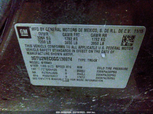 3GTU2NEC6GG136974 GMC Sierra 1500 Slt