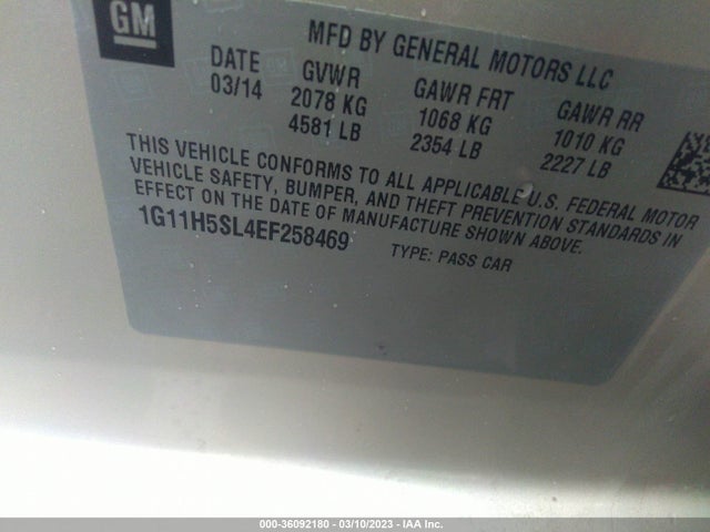 Chevrolet MALIBU LTZ 2014 1G11H5SL4EF258469 Image 10