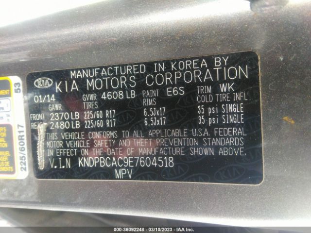 KNDPBCAC9E7604518 KIA Sportage Lx