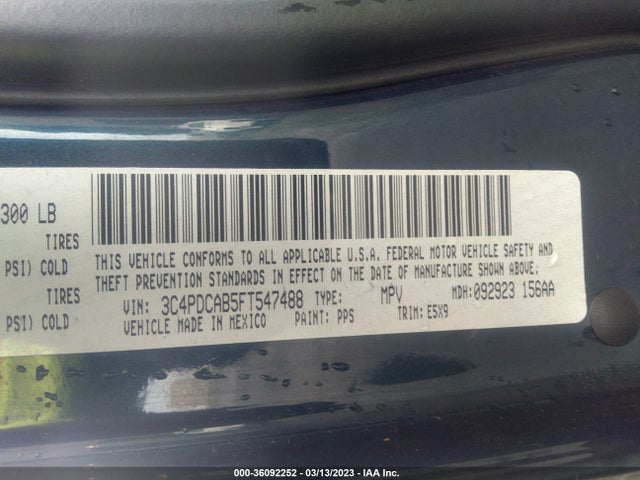 Dodge Journey American Value Pkg 2015 3C4PDCAB5FT547488 Image 9