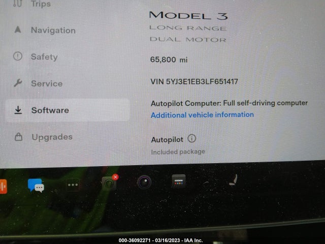 Tesla Model 3 Long Range 2020 5YJ3E1EB3LF651417 Image 8