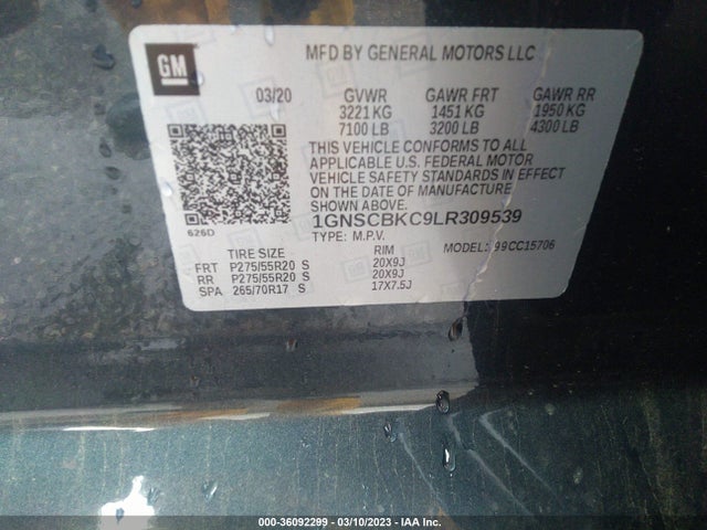 Chevrolet Tahoe Lt 2020 1GNSCBKC9LR309539 Image 10