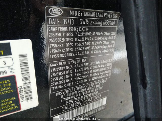 SALWR2WF8EA313993 Land Rover Range Rover Sport Hse