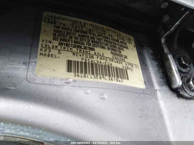2009 NISSAN VERSA 1.8 S VIN: 3N1BC13E89L387865