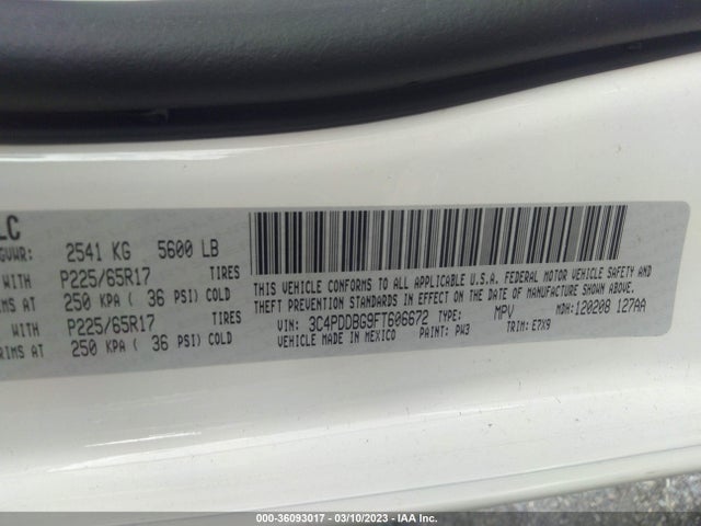 Dodge Journey Sxt 2015 3C4PDDBG9FT606672 Image 9