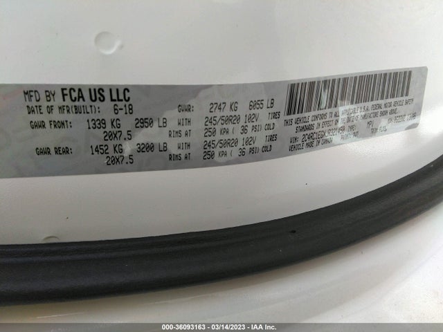Chrysler Pacifica Touring L Plus 2018 2C4RC1EGXJR321450 Image 9
