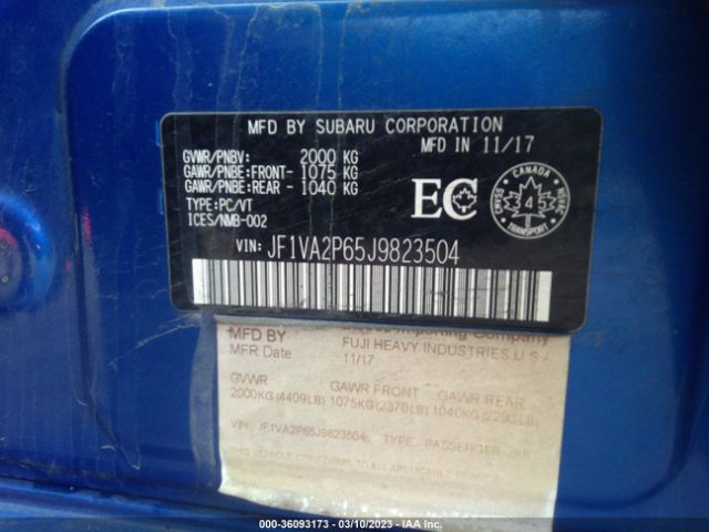 JF1VA2P65J9823504 Subaru Wrx Sti