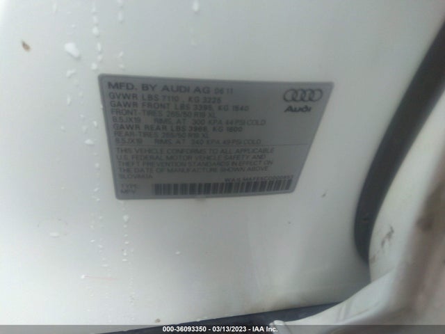 2012 AUDI Q7 3.0L TDI PREMIUM PLUS VIN: WA1LMAFE5CD000853