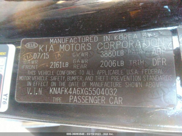 KNAFK4A6XG5504032 KIA FORTE LX