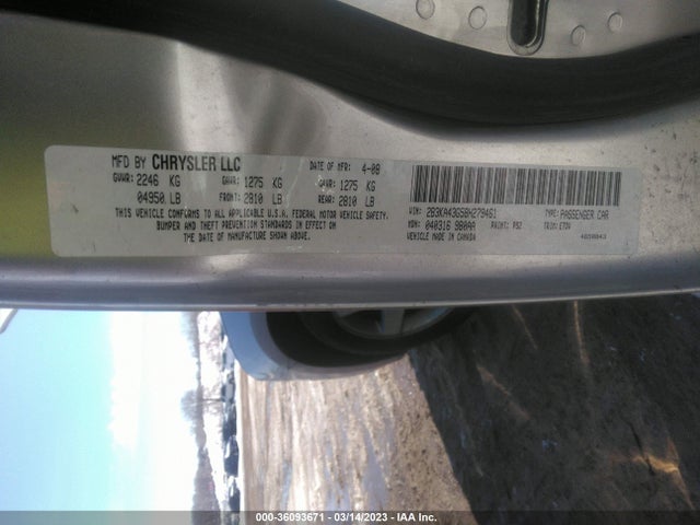 2008 DODGE CHARGER VIN: 2B3KA43G58H279461