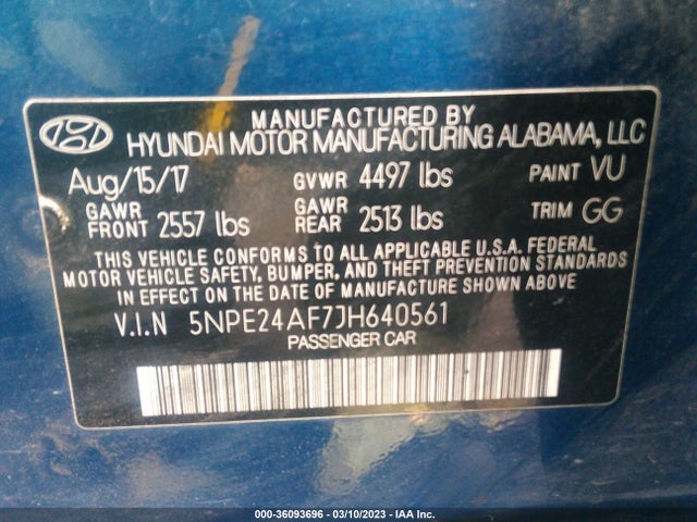 Hyundai SONATA SE 2018 5NPE24AF7JH640561 Image 10
