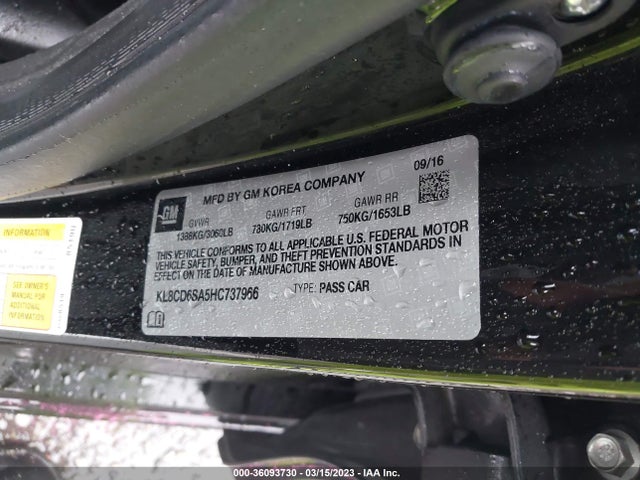 Chevrolet Spark Lt 2017 KL8CD6SA5HC737966 Image 9