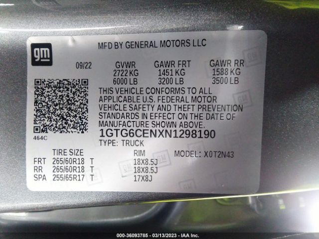 1GTG6CENXN1298190 GMC Canyon 4wd Elevation