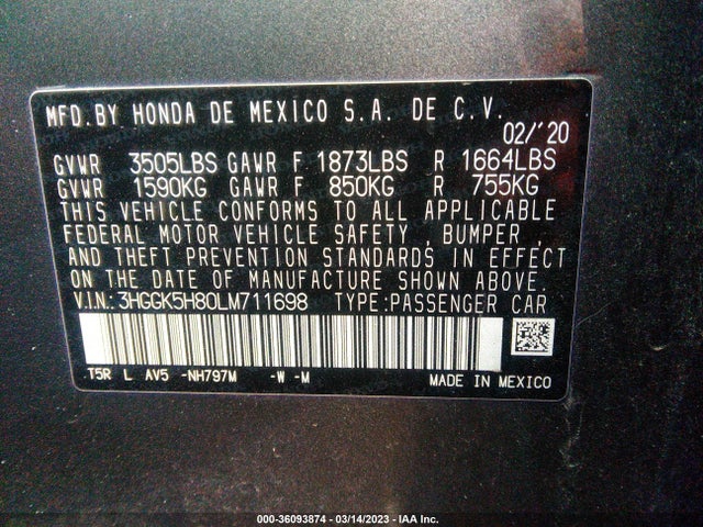 Honda FIT EX 2020 3HGGK5H80LM711698 Image 9