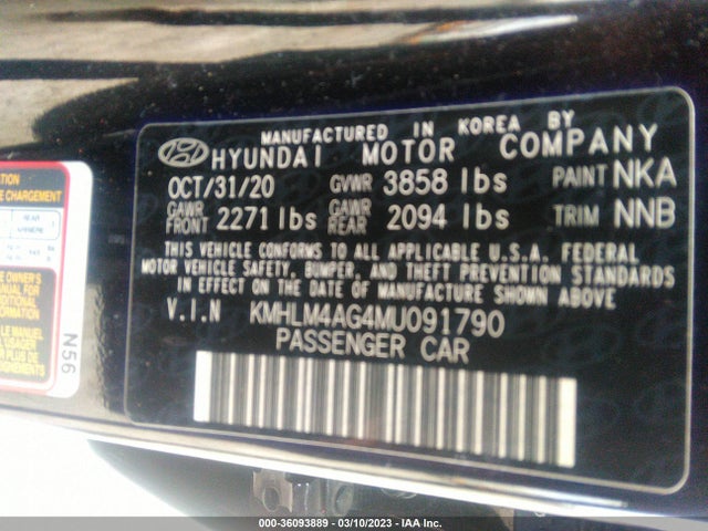 Hyundai ELANTRA SEL 2021 KMHLM4AG4MU091790 Image 10