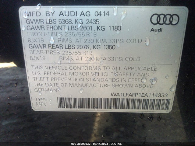 Audi Q5 Premium Plus 2014 WA1LFAFP1EA114333 Image 9
