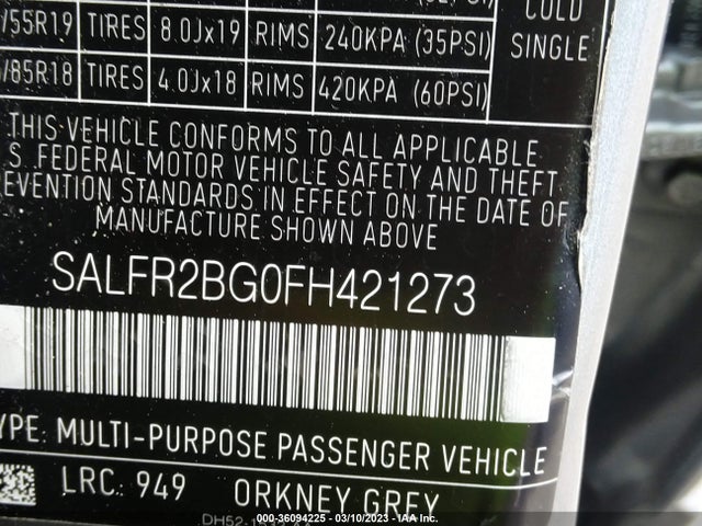 2015 Land Rover LR2, VIN: SALFR2BG0FH421273
