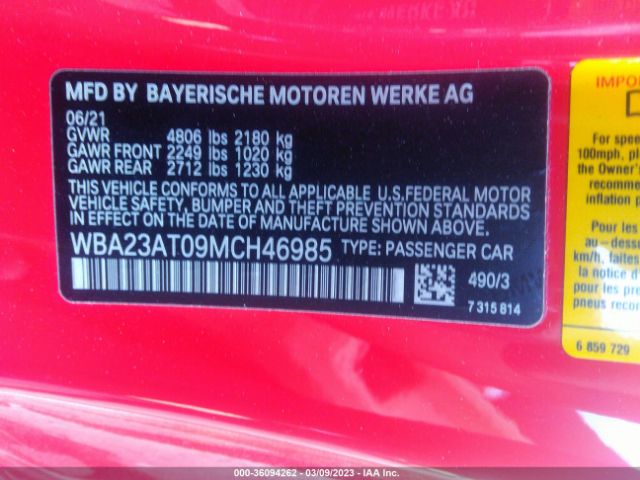 WBA23AT09MCH46985 BMW 4 Series 430i