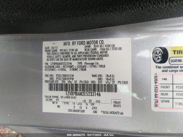 Ford Mustang V6 2014 1ZVBP8AM2E5233146 Image 10