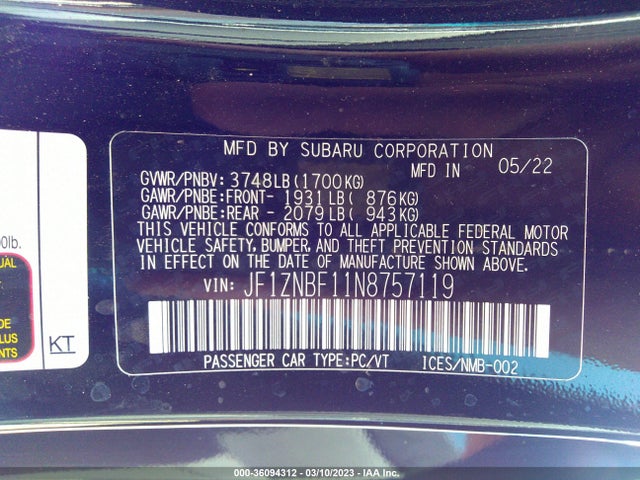 2022 Toyota GR 86, VIN: JF1ZNBF11N8757119