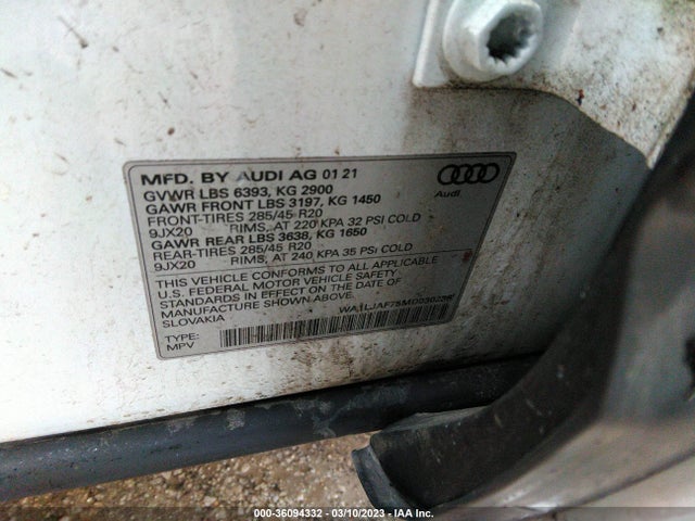 Audi Q7 Premium Plus 2021 WA1LJAF75MD030236 Image 9
