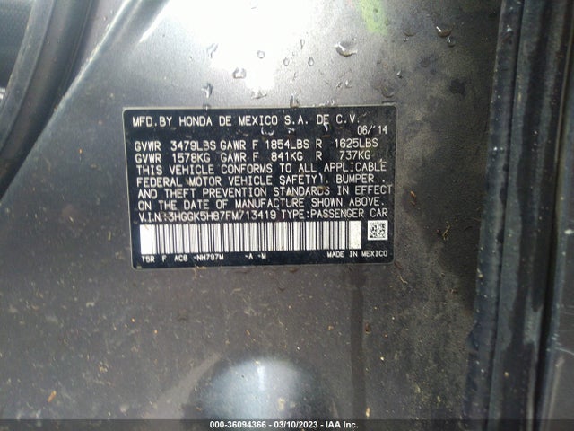 Honda Fit Ex-l/ex 2015 3HGGK5H87FM713419 Image 9