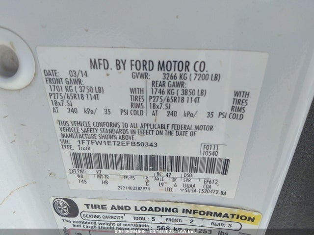 Ford F150 2014 1FTFW1ET2EFB50343 Image 21