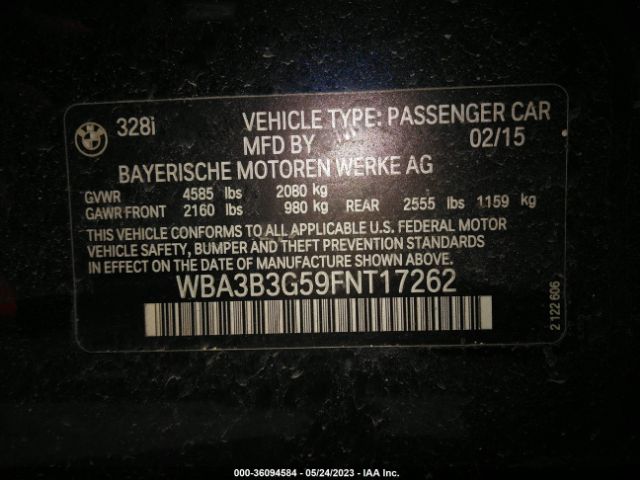 WBA3B3G59FNT17262 BMW 3 Series 328i Xdrive
