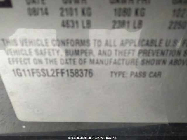 Chevrolet MALIBU LTZ 2015 1G11F5SL2FF158376 Image 10