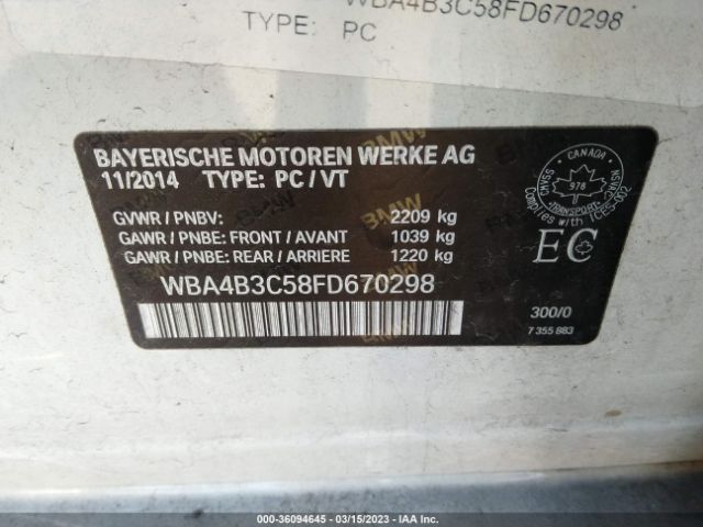 WBA4B3C58FD670298 BMW 4 Series 435i Xdrive
