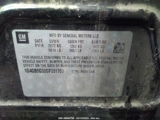 1G4GB5G32GF201763 Buick Lacrosse Leather