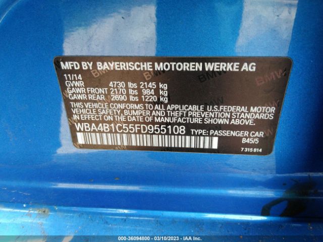 WBA4B1C55FD955108 BMW 4 Series 435i