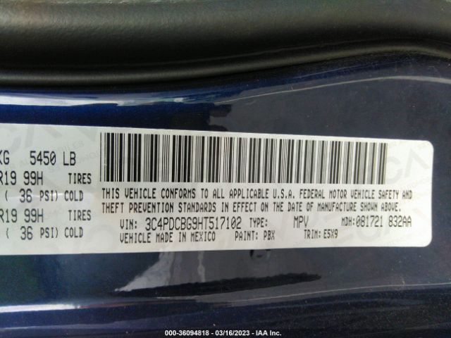 3C4PDCBG9HT517102 Dodge Journey Sxt