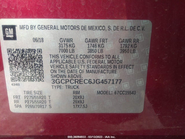 Chevrolet Silverado 1500 Lt 2018 3GCPCREC6JG457177 Image 10
