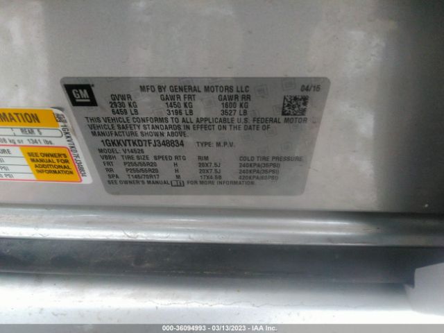 1GKKVTKD7FJ348834 GMC Acadia Denali
