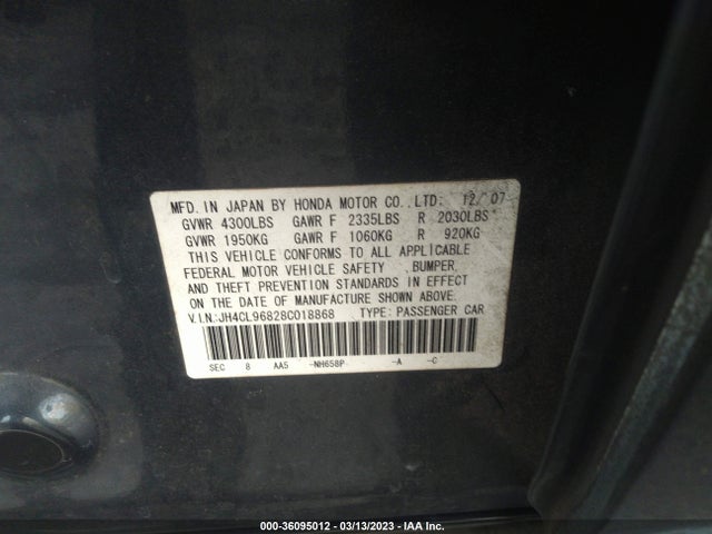 Acura TSX 2008 JH4CL96828C018868 Image 10