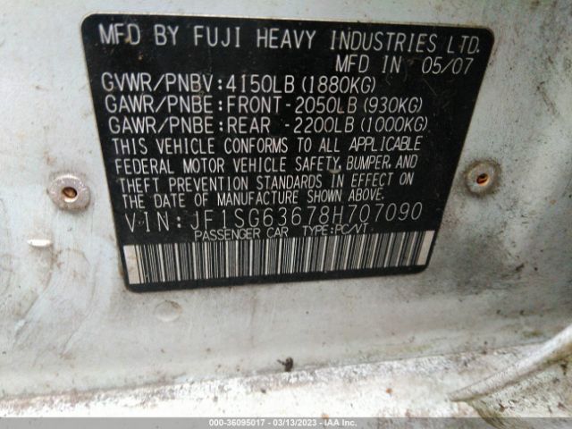 JF1SG63678H707090 Subaru Forester (natl) X