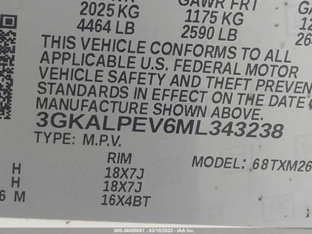 3GKALPEV6ML343238 GMC Terrain Slt