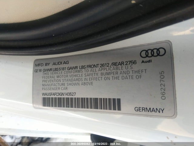 WAUGFAFC9GN143527 Audi A6 2.0t Premium Plus