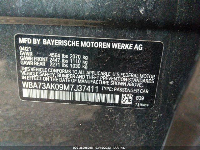 WBA73AK09M7J37411 BMW 2 Series 228i Xdrive