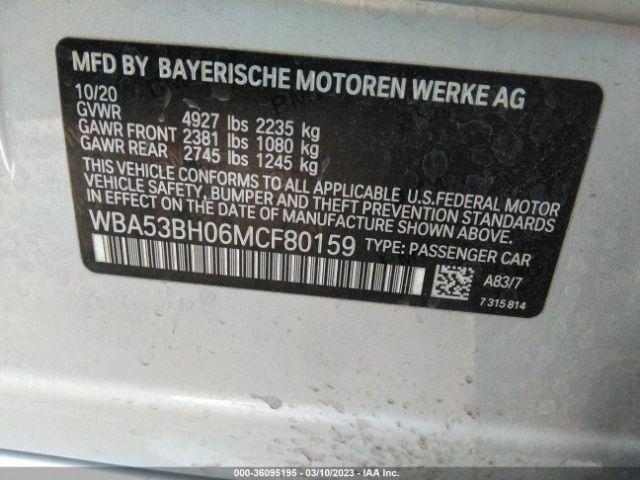 WBA53BH06MCF80159 BMW 5 Series 530i