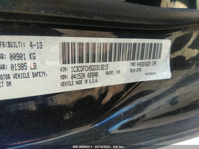 Dodge Dart Limited 2013 1C3CDFCH5DD313215 Image 10