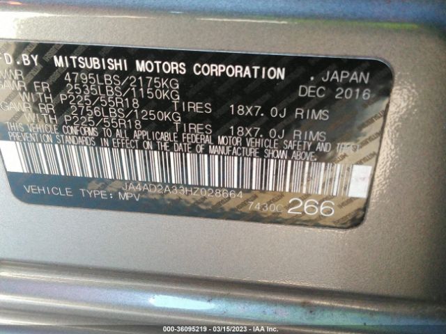JA4AD2A33HZ028664 Mitsubishi Outlander Es