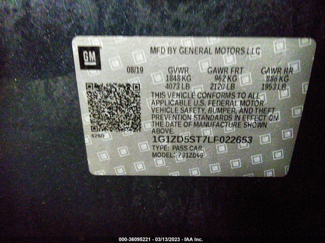 Chevrolet MALIBU LT 2020 1G1ZD5ST7LF022653 Image 9